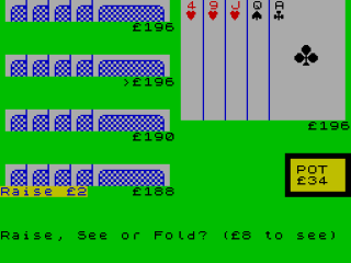 Poker screenshot 3 for ZX Spectrum